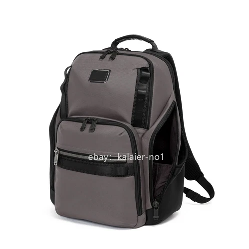 TUMI ALPHA BRAVO SEARCH 232789D Charcoal black Backpack Nylon Leather NEW - Picture 7 of 8