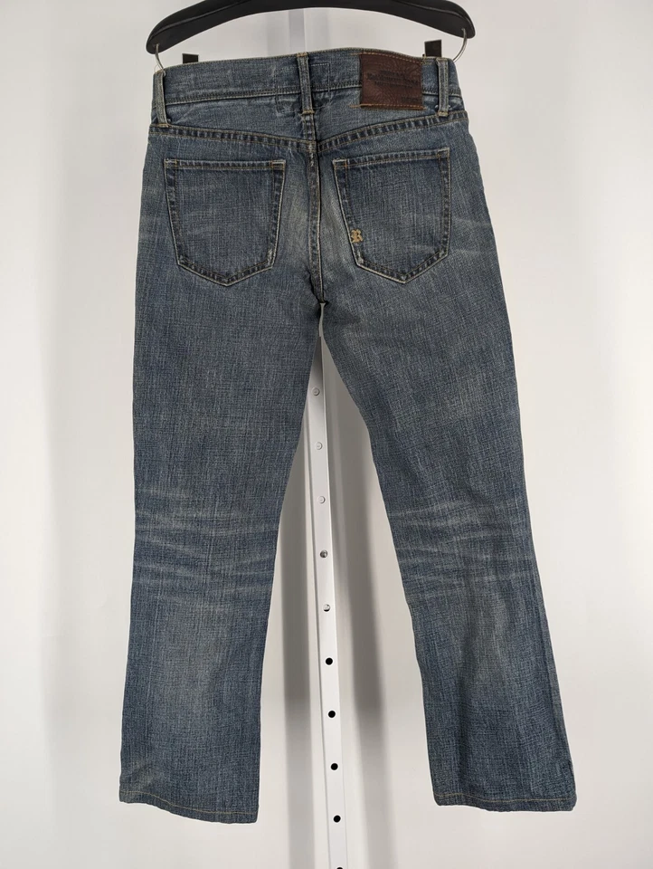 Pantalones de mezclilla Rugby Ralph Lauren lavado a la piedra bootcut cintura ultra baja 29 x 26 Foto 3 de 4