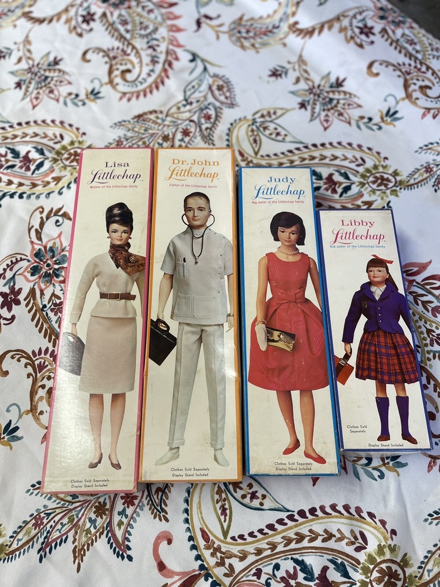 Vintage 1963 Remco Littlechap Family. Dr John, Lisa, Judy, Libby