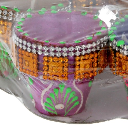 Indian Clay Diya Diwali Wax Candle Lamp Pot Hindu Festival Home Decoration 6x - Picture 13 of 27