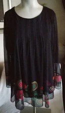 Desiqual Blk Knit Pullover Stretch Tunic Sz L