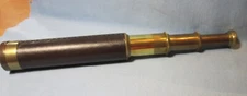 Antique Brass & Leather SPYGLASS Nautical TELESCOPE  4-tube 3-draw Marine