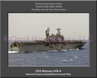 USS Nassau LHA 4 Personalized Canvas Ship Photo 2 Print Navy Veteran Gift
