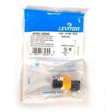 LEVITON 41106-RY6 - 6P6C RJ11/12-TYPE SNAP-IN PHONE JACK LOT OF 5 YELLOW - NIB