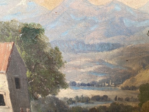 19TH CENTURY GENRE LANDSCAPE PAINTING WITH BLUE RIDGE MOUNTAINS VIRGINIA - 第 5/15 張圖片