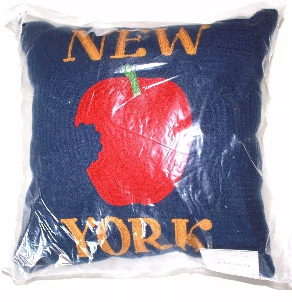 Pottery Barn New York City Pillow Crewel Embroidered 12 Big Apple