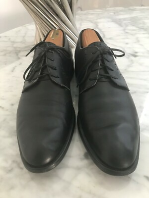 $595 Ermenegildo Zegna Black Leather Derby Dress Shoes w  display picture 2