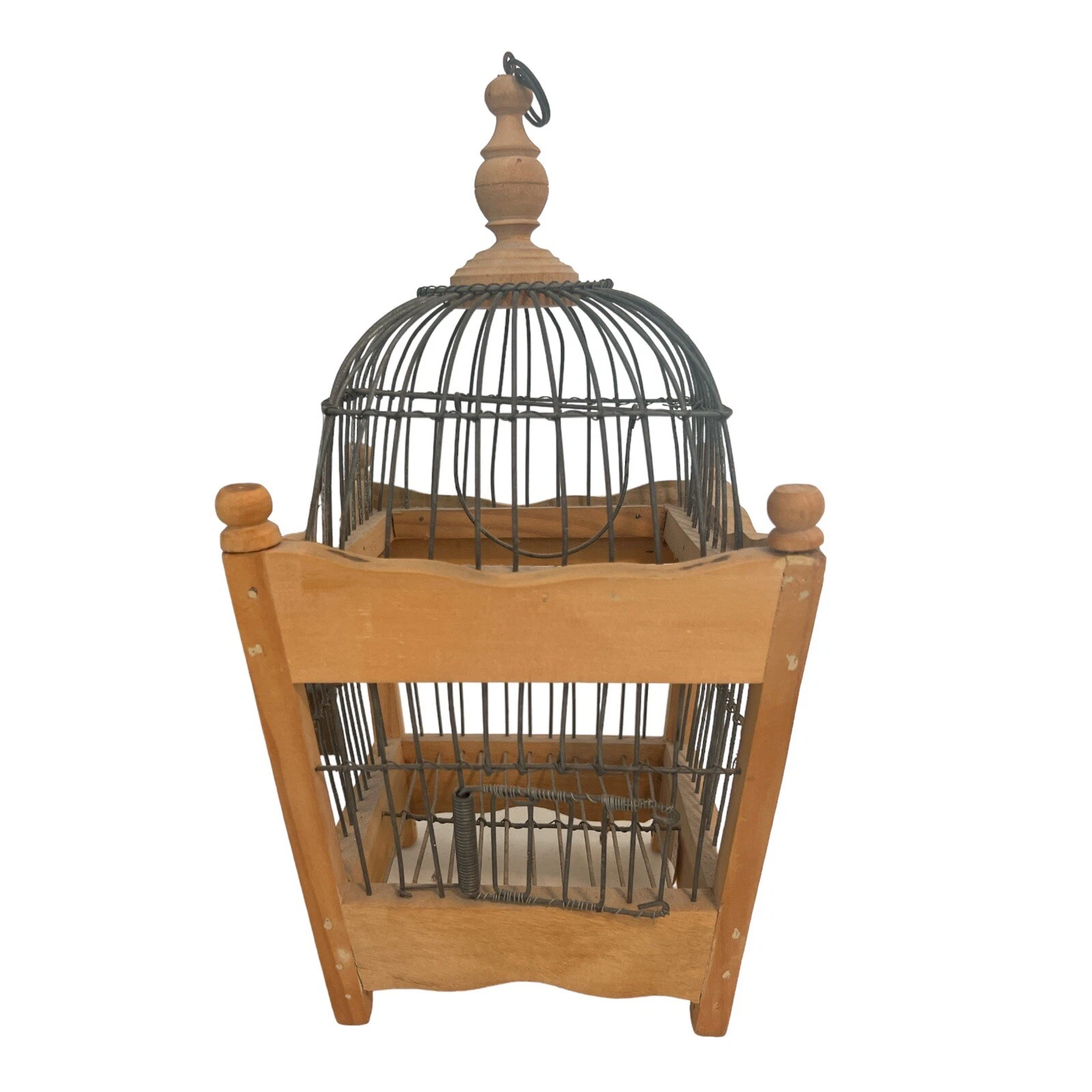 Potter Barn Rustic Wooden Decorative Bird Cage Bird House Vintage