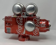 HANDCRAFTED COCA COLA Cans Film Camera Sculpture Spring Loaded Action Unique 