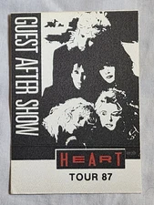 VINTAGE SATIN HEART 1987 TOUR GUEST AFTER SHOW BACKSTAGE PASS