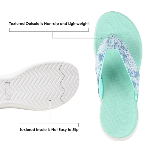 Women Arch Support Flip Flops Thong Sandals Outdoor Walking Beach Sandals - Picture 19 of 29