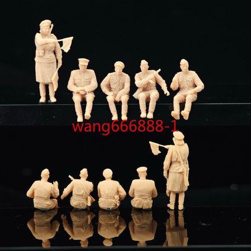3D Printed 1:72/48 WW II Soviet "Tactical vehicle Driver/Passenger" 5 Man Model - Picture 3 of 5
