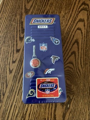 Vintage Snickers NFL Tin Locker 9'' All Teams Logos Featured 2003 (SEALED) New