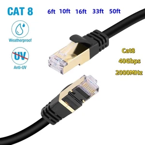 Chat 8 Câble Ethernet 40Gbps 2000MHz - Blindé SFTP Plaques d'or RJ45, 30m 40Gbps