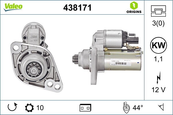 Valeo Anlasser (438171) FüR Vw Golf V Passat B7 Seat Ibiza Iii Vi Jetta Iv B6-image