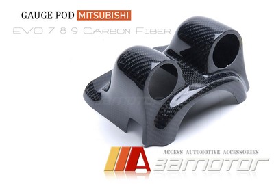 Steering Wheel Carbon Fiber Gauge Pod Dual for Mitsubishi Evolution EVO 7 8 & 9