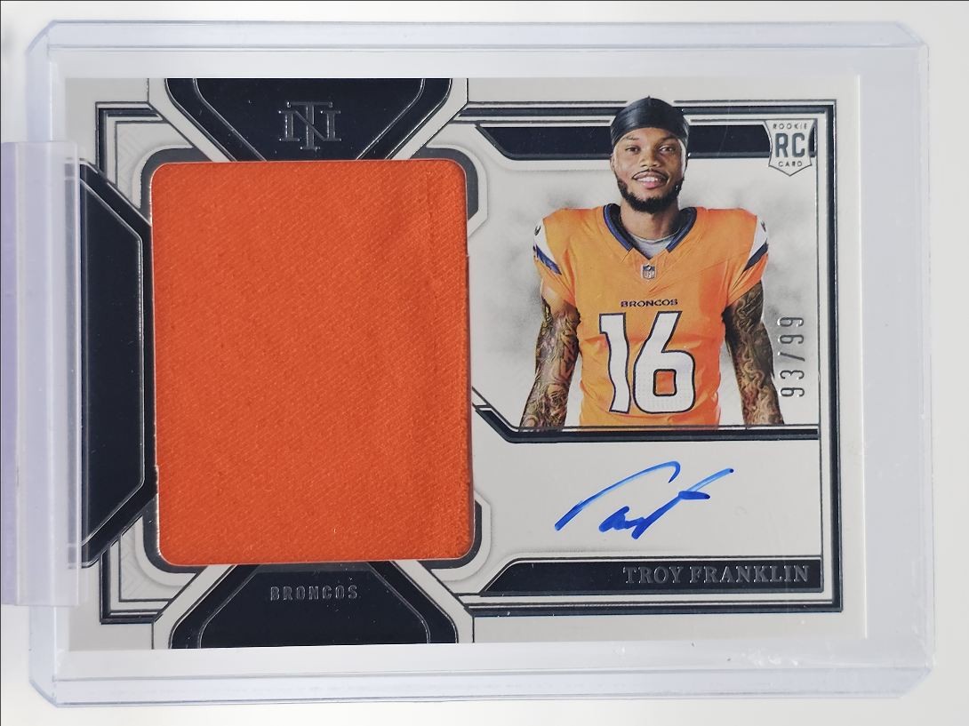 Troy Franklin Panini National Treasures Rookie Hats Off Signatures #TFN Base