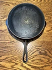 Pre Griswold Erie #8 Cast Iron Skillet with Anchor Maker’s Mark - Cracked