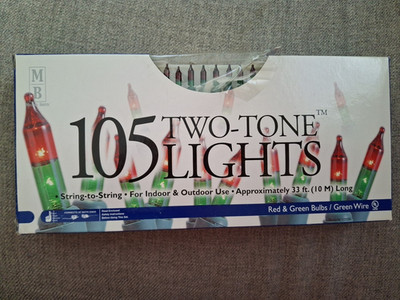 VTG New Merry Brite 105 Two-Tone Lights Indoor Outdoor 33 Ft Red & Green Bulbs