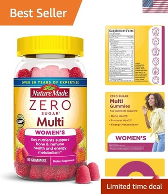 Zero Sugar Multivitamin Women's Gummies, Bone & Immune Support, Aspartame Fre...