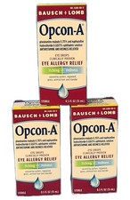  LOT OF 3  Baush Lomb Opcon-A  ALLERGY RELIEF   EYE DROPS 0.5 oz / 15 mL 05/26