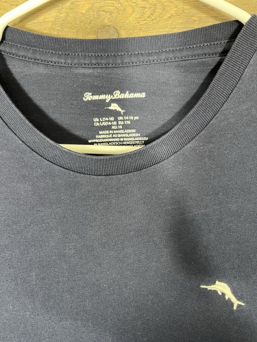 Tommy Bahama Shirt Youth Large Blue Graphic Tee Blue Long Sleeve Logo - Picture 3 of 3