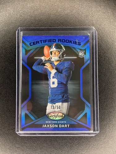 Jaxson Dart [Mirror Blue] #CRK-JDT 2025 Panini Certified Rookie card