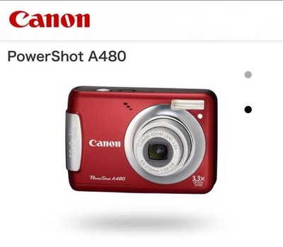 ✨美品✨ Canon Powershot A480 レッド 単三電池で動作 Canon PowerShot A480 Red Compact Digital Camera 3.3x Optical Zoom
