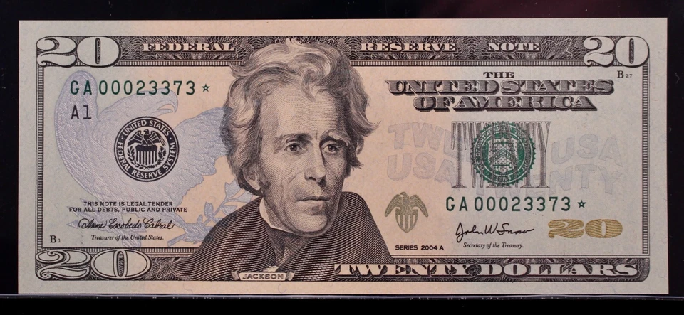 $20 2004A Star PCGS 66PPQ Federal Reserve Note GA00023373* Single Run, Boston - Image 4 of 4