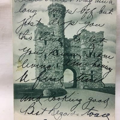 Vintage Postcard Bancroft Tower Worcester Massachusetts Castle Arch Scene