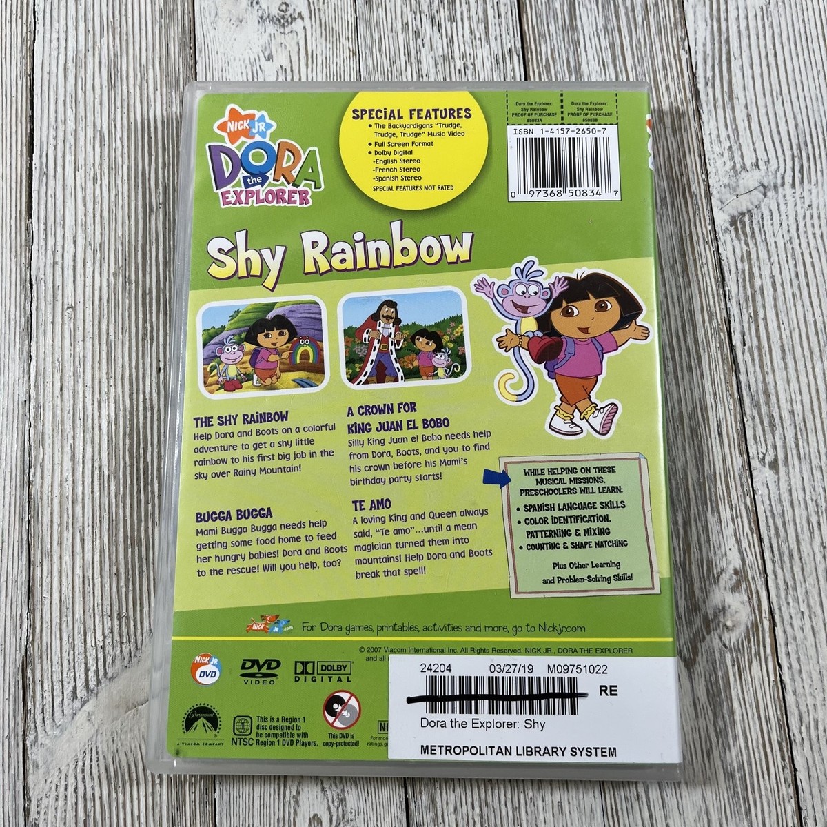 Dora the Explorer Shy Rainbow DVD 2007 Nick Jr. NTSC Full Screen