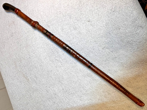 Vintage  Antique  LEATHER RIDING CROP Swagger Stick Gadget Systems Cane