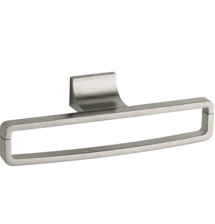 Kohler K-11587-BN Loure 12" Modern Unique Towel Ring , Brush