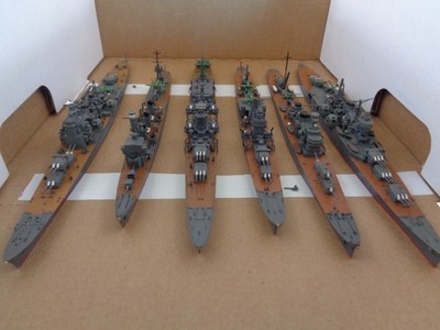 6 Modellschiffe Japanische Marine 1:700 gebaut unvollständig (8983/8)