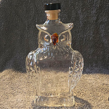 Owl Novelty Clear Glass Decanter 1L with Stopper Set, 25cm H x 18cm D