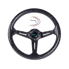 RASTP Forged Carbon Fiber Racing Steering Wheel, 13.8”/350mm 6 Bolts Steer