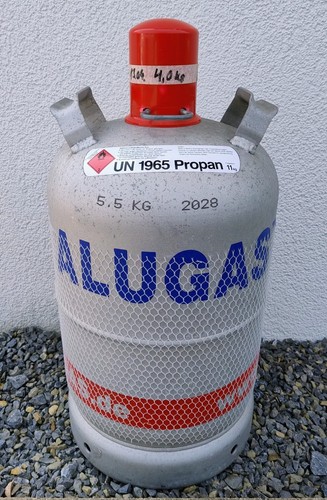 Alugas Gasflasche 11 Kg - leicht, für Camping / Wohnwagen TÜV 2028