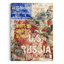 Original Mixed Media Art Collage 8x11 "1967 US News World Report Magazine"