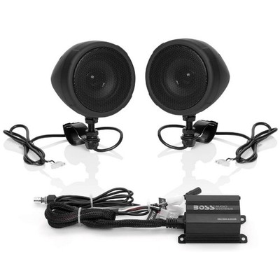 1 Boss Audio Systems MCBK420B Set für Motorrad Mit 2 Lautsprecher Und Verstärker