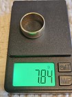 Vintage BLISS 14K Solid Yellow Gold Wedding Band-Size 7.5-7.84 Grams Thick Wide — photo 2