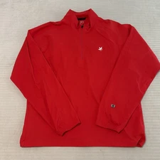 Zero Restriction Mens L Pullover Golf Tour Series 1/4 Zip Jacket Red