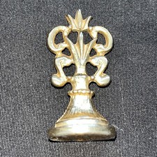 Goldtone Wax Stamp Seal Leaf Pattern Wax Stamp Seal