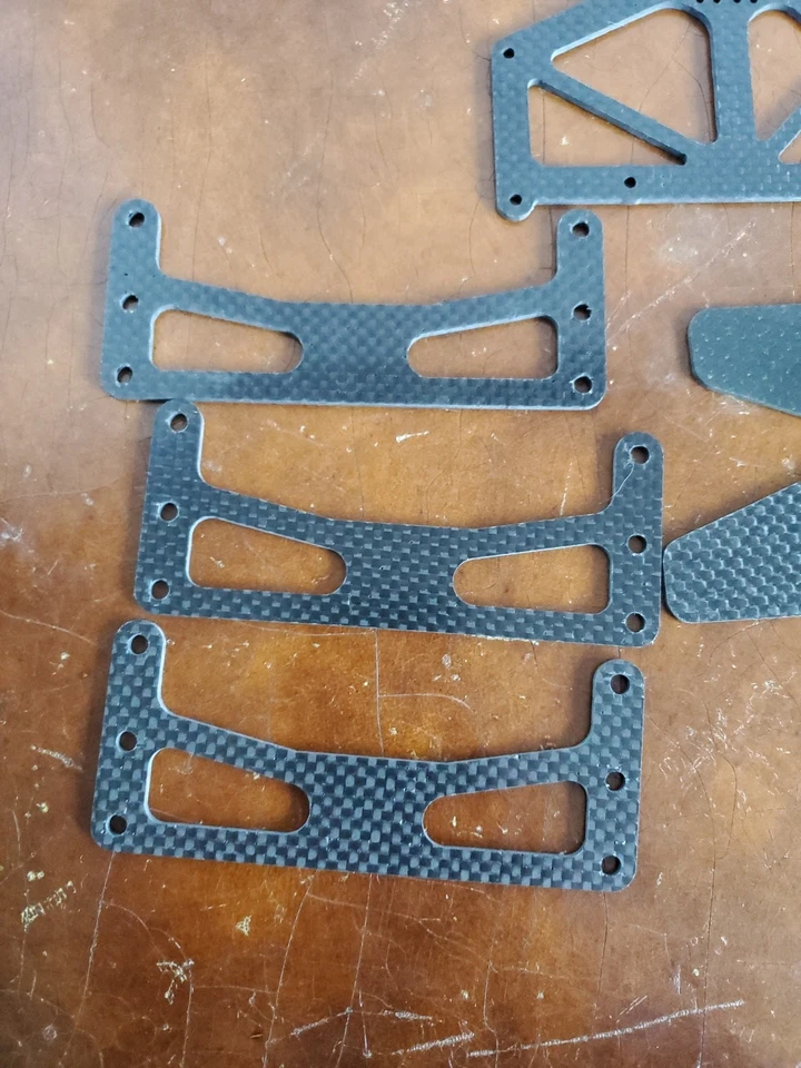 Vintage Team Associated Rc12L LOT of 15 Misc Carbon Fiber Chassis Parts - Image 2 of 4