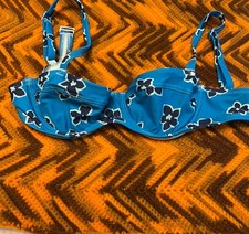 Aerie Unlined Floral Blue Bikini Top 34B