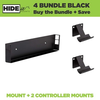 HIDEit Mounts 4 Bundle Wall Mounts for Original PS4 and Controllers Steel Mou...