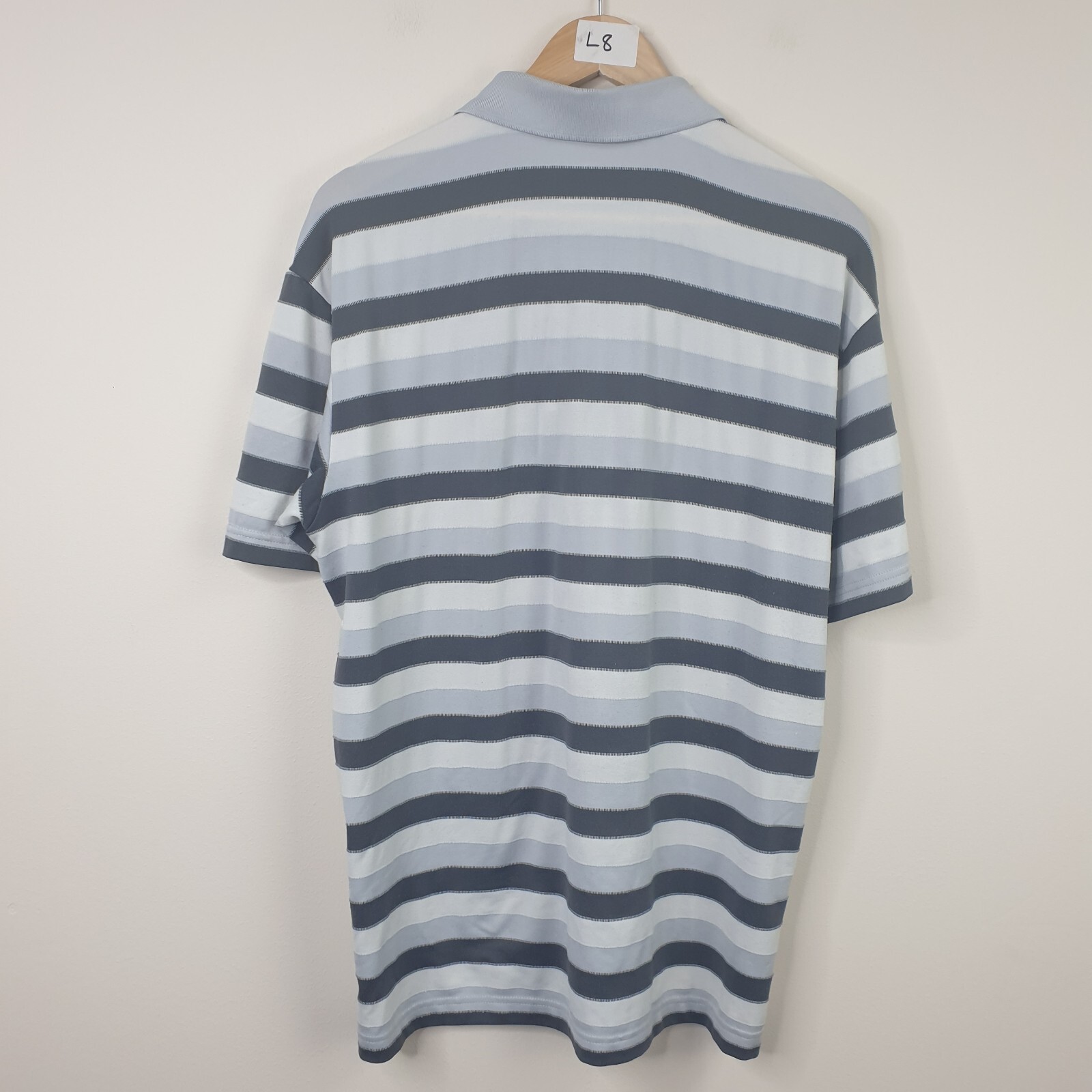 Columbia Omni-Shade Polo Shirt Mens XL White Grey Striped Outdoor Golf thumbnail 6