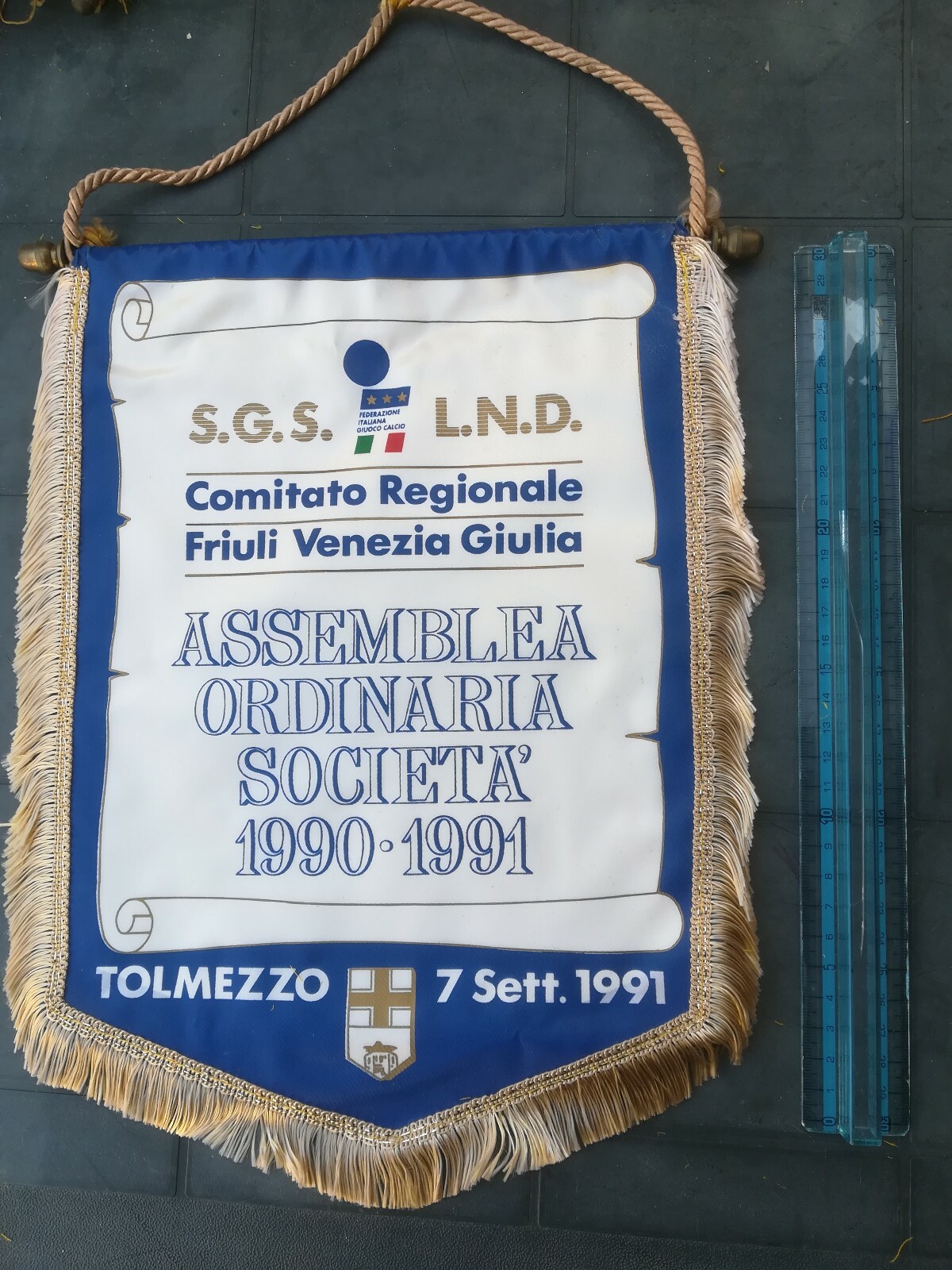 Fanion AC Venezia (Venise) - Drapeau De Foot Italien, Vintage, Bon état