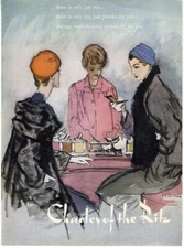 CHARLES OF THE RITZ Women at Cosmetic Counter 1954 Illustrator RENE BOUCHE