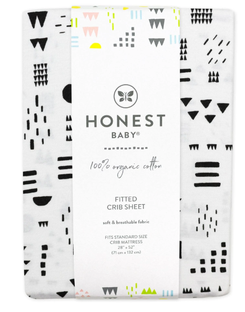 Honest Baby 100% Organic Cotton Fitted Crib Sheet Standard Size 28