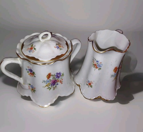 Vintage Warwick Porzellan Deckel Zuckerdose und Milchkännchen Set Blumensträuße C2000
